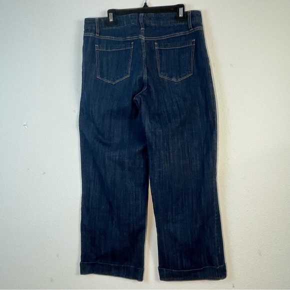 Code Bleu Wide Leg Flat Front High Waist Welt Pocket Trouser Jeans Size 12 - Picture 2 of 11